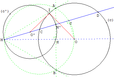 polaire d'un point par rapport a un cecle - points conjugués par rapport à un cercle - copyright Patrice Debart 2009