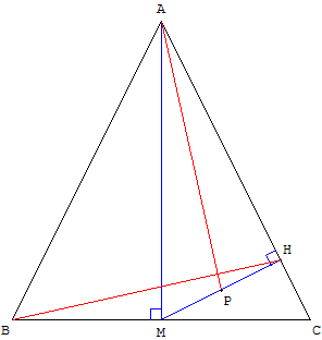 geometrie du triangle - droites perpendiculaires dans un triangle isocele - copyright Patrice Debart 2003