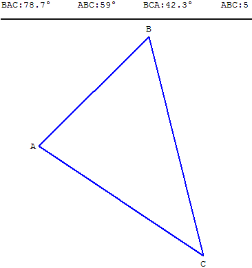 exercice produit scalaire - angles et aire d'un triangle - copyright Patrice Debart 2007