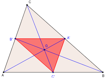 geometrie du triangle - medianes et triangle median - copyright Patrice Debart 2016