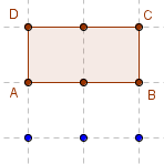 la planche à clous - rectangle dans le géoplan 3 × 3 - figure Geogebra - copyright Patrice Debart 2011