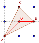 la planche à clous - triangle dans le geoplan 3 x 3