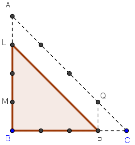2 triangles rectangles dans le géoplan 5 × 5 - figure Geogebra - copyright Patrice Debart 2008
