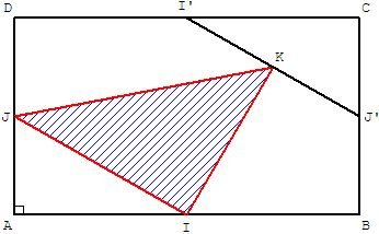 aire du triangle - quelle est l'aire du triangle inclus dans le rectangle - copyright Patrice Debart 2008