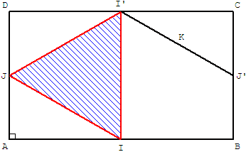 aire du triangle - transformation de l'aire du triangle dans le rectangle - copyright Patrice Debart 2008