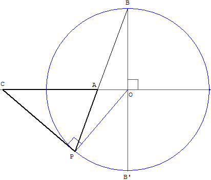 geometrie du cercle - un triangle isocele - copyright Patrice Debart 2004