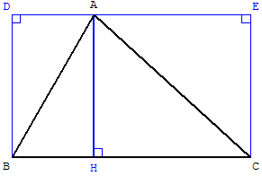 triangle rectangle inscrit dans un rectangle - copyright Patrice Debart 2004