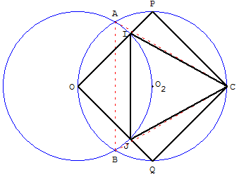 triangle équilatéral inscrit dans un carré - construction approchée d'Abul Wafa - copyright Patrice Debart 2007