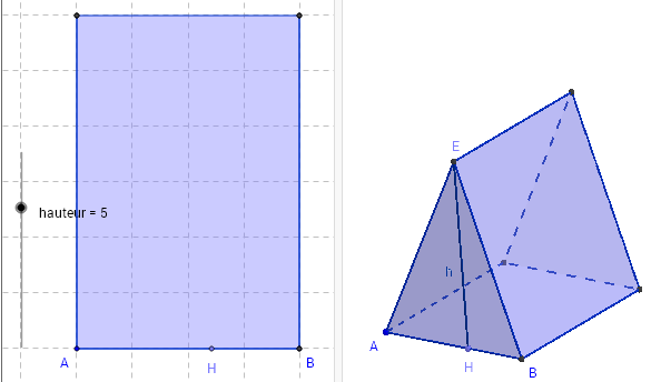 Geogebra 3D - prisme de base triangulaire - copyright Patrice Debart 2014