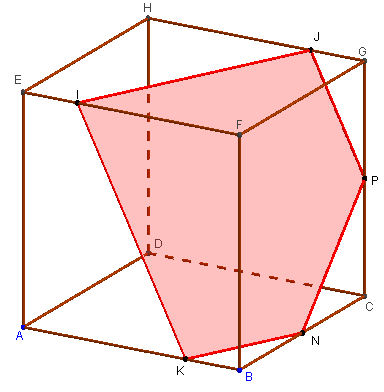 geogebra 3d - pentagone comme section du cube - copyright Patrice Debart 2015