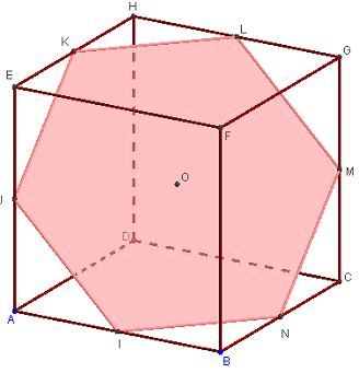 cube avec geogebra 3d - hexagone de Bergson - copyright Patrice Debart 2015