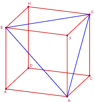 geogebra 3d - triangle équilatéral comme section de cube - copyright Patrice Debart 2014