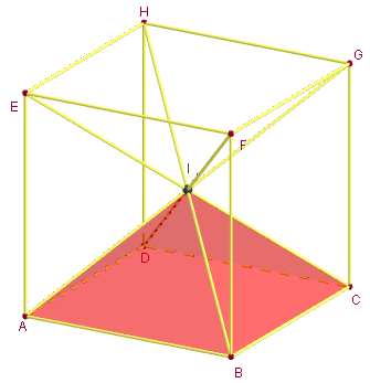 geogebra 3d - pyramide sur la base d'un cube - copyright Patrice Debart 2014