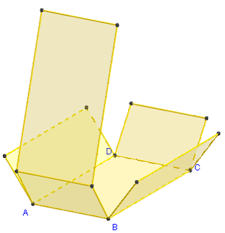 figure Geogebra 3d - patron du parallélépipède rectangle - copyright Patrice Debart 2014