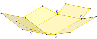figure Geogebra 3d - patron du parallélépipède rectangle - copyright Patrice Debart 2014