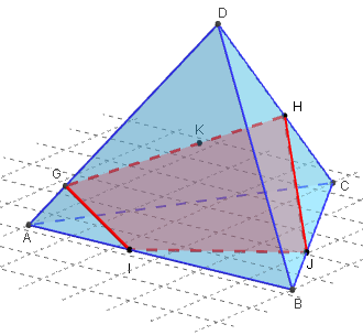 figure geogebra 3d - section plane du tetraedre - copyright Patrice Debart 2015