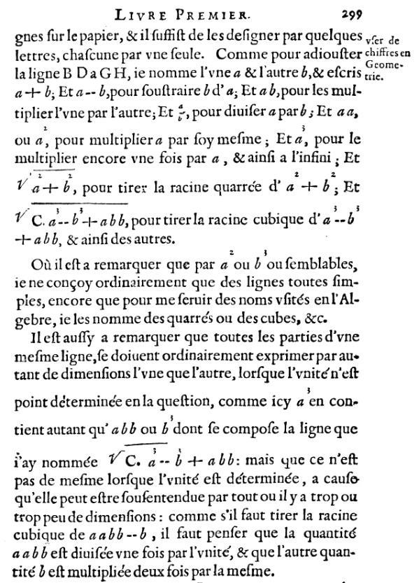 la geometrie de descartes - ed. 1637 - page 299