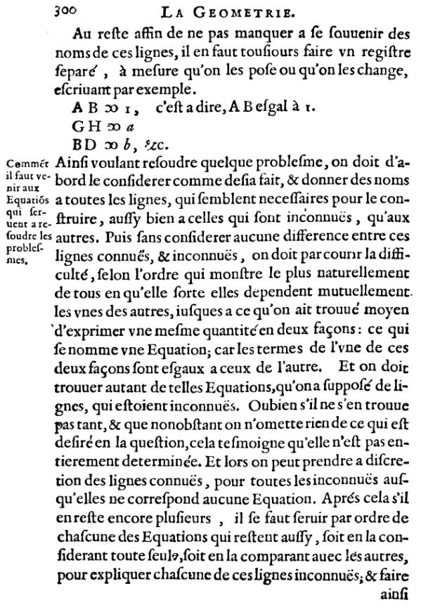 la geometrie de descartes - ed. 1637 - page 300