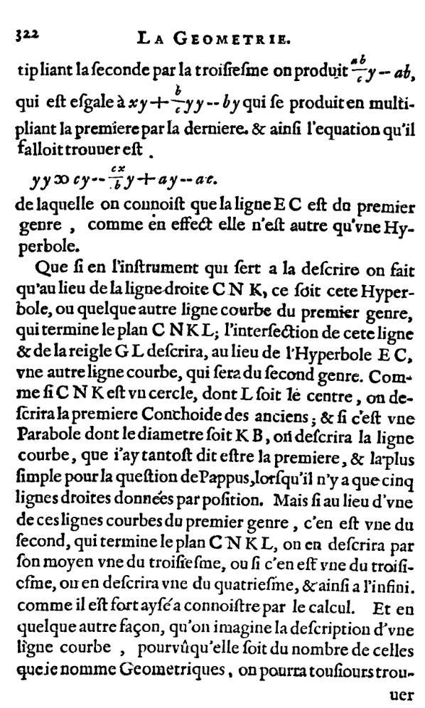 la geometrie de descartes - ed. 1637 - page 322