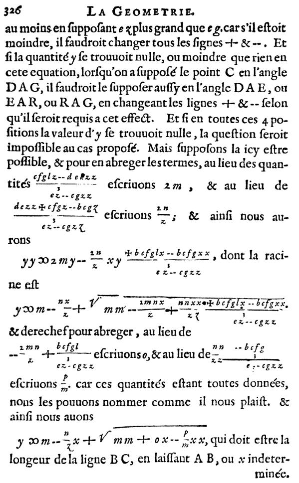 la geometrie de descartes - ed. 1637 - probleme de pappus - page 326