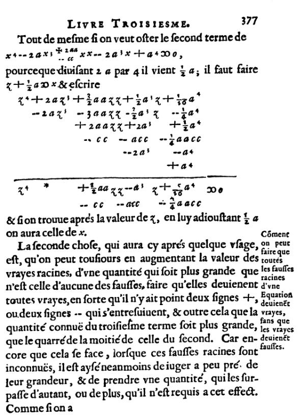 la geometrie de descartes - ed. 1637 - page 377
