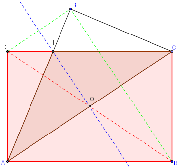 pliage des diagonales d'un rectangle - figure Geogebra - copyright Patrice Debart 2013