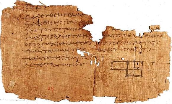 Les éléments d'Euclide - papyrus d'Oxyrhynque