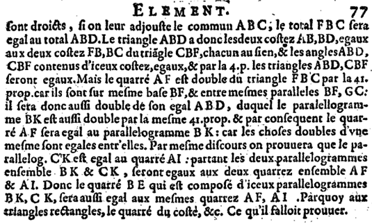 Démonstration du théorème de Pythagore - le moulin à vent dans les éléments d'Euclide