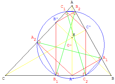 geometrie du triangle - cercle de Taylor - copyright Patrice Debart 2009