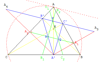 geometrie du triangle - triangle médian du triangle orthique - copyright Patrice Debart 2009