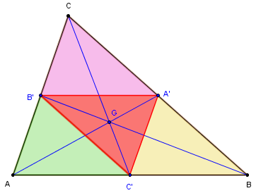 Géométrie du triangle - triangle médian - copyright Patrice Debart 2016
