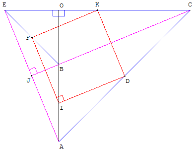 deux triangles rectangles isoceles contigus - quadrilatere de Varignon - copyright Patrice Debart 2003