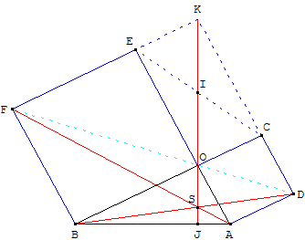 deux carrés autour de BOA rectangle - homothéties - copyright Patrice Debart 2006