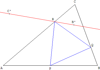 triangle equilatéral inscrit dans un triangle - copyright Patrice Debart 2004