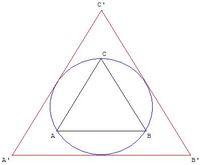 geometrie du triangle - triangles equilateraux et cercle inscrit - copyright Patrice Debart 2004