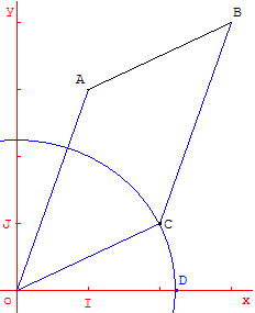 les points A et B etant constructibles, la longueur AB est constructible - copyright Patrice Debart 2005