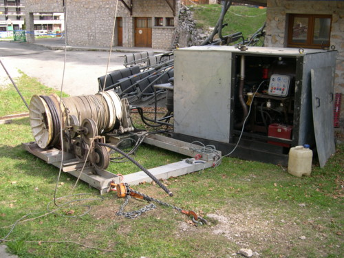 Enroulement de l'ancien câble