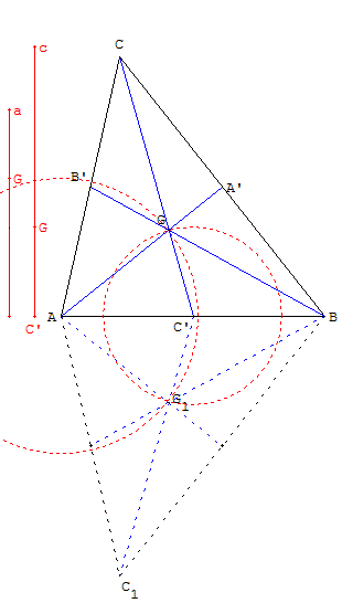 Triangle connaissant un cote et deux medianes