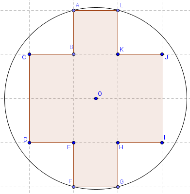 empilement dans le cercle - huit carrés dans un disque - copyright Patrice Debart 2013