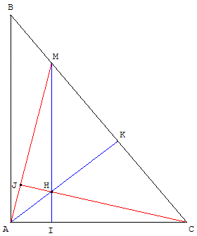 configurations fondamentales - droites perpendiculaires dans un triangle rectangle - copyright Patrice Debart 2003