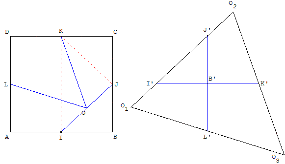 configurations fondamentales - puzzle du carré au triangle isocèle - copyright Patrice Debart 2003