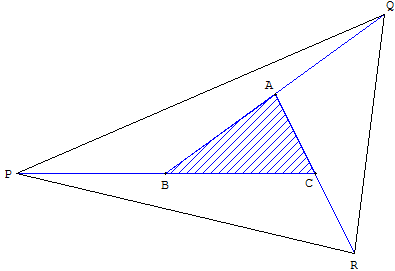 geometrie du triangle - multiplication par sept de l'aire d'un triangle - copyright Patrice Debart 2003
