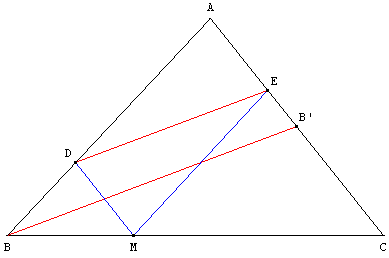 geometrie du triangle - Thalès et médiane - copyright Patrice Debart 2003