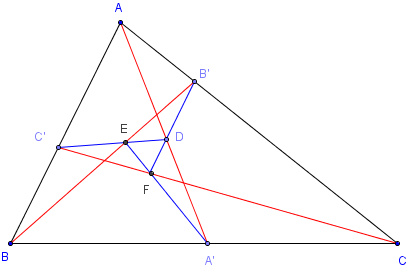 geometrie du triangle - triangles inscrit dans un triangle - copyright Patrice Debart 2003