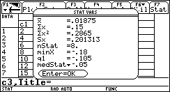 statistiques doubles - ecran calculatrice ti 92