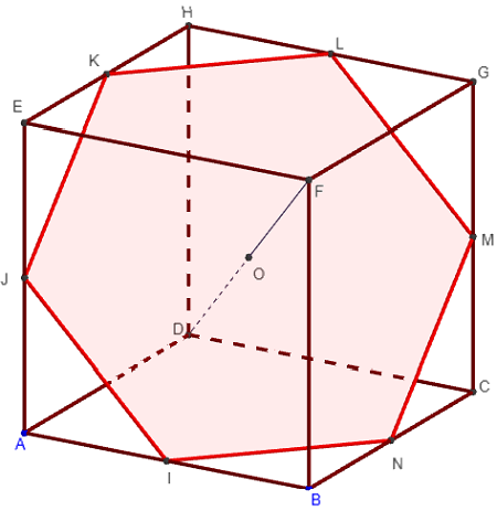 Épreuve pratique dans l'espace - hexagone de Bergson - section plane d'un cube - copyright Patrice Debart 2018